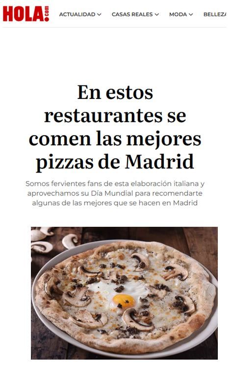 Mejores pizzas madrid